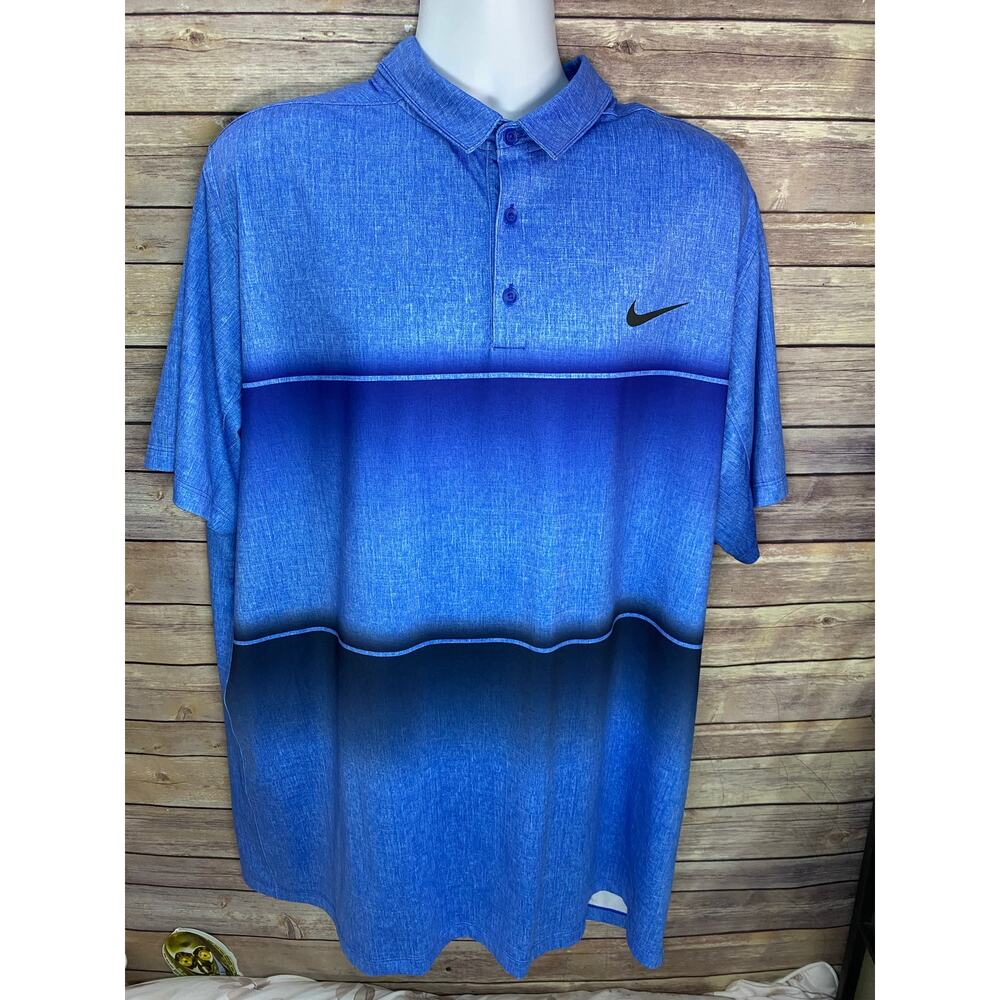 Nike Golf Polo – Men’s 2XL, Two-Toned Blue, Standard Fit Stretch Performance